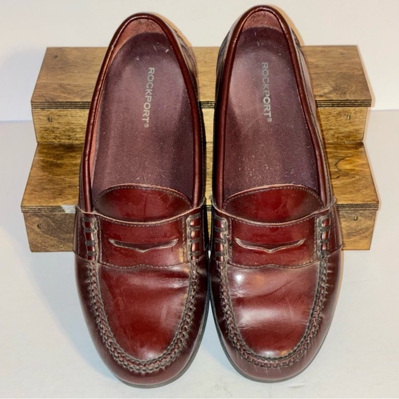 Rockport Men\'s Cordovan Leather Penny Loafers Size 12M Oxblood Burgundy main image 3
